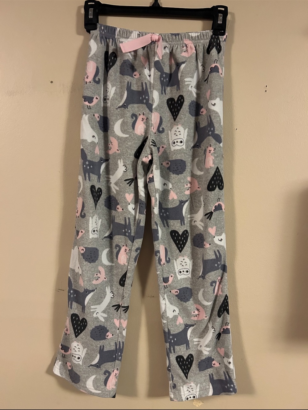 Carter's Gray Pajama Pants with Pink & White Animal Print